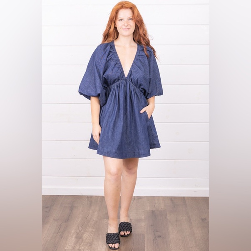 Free People Portia Denim Mini Dress